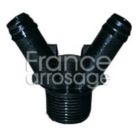 RACCORD JONCTION Y CANNELE Ø16 X 3/4" M